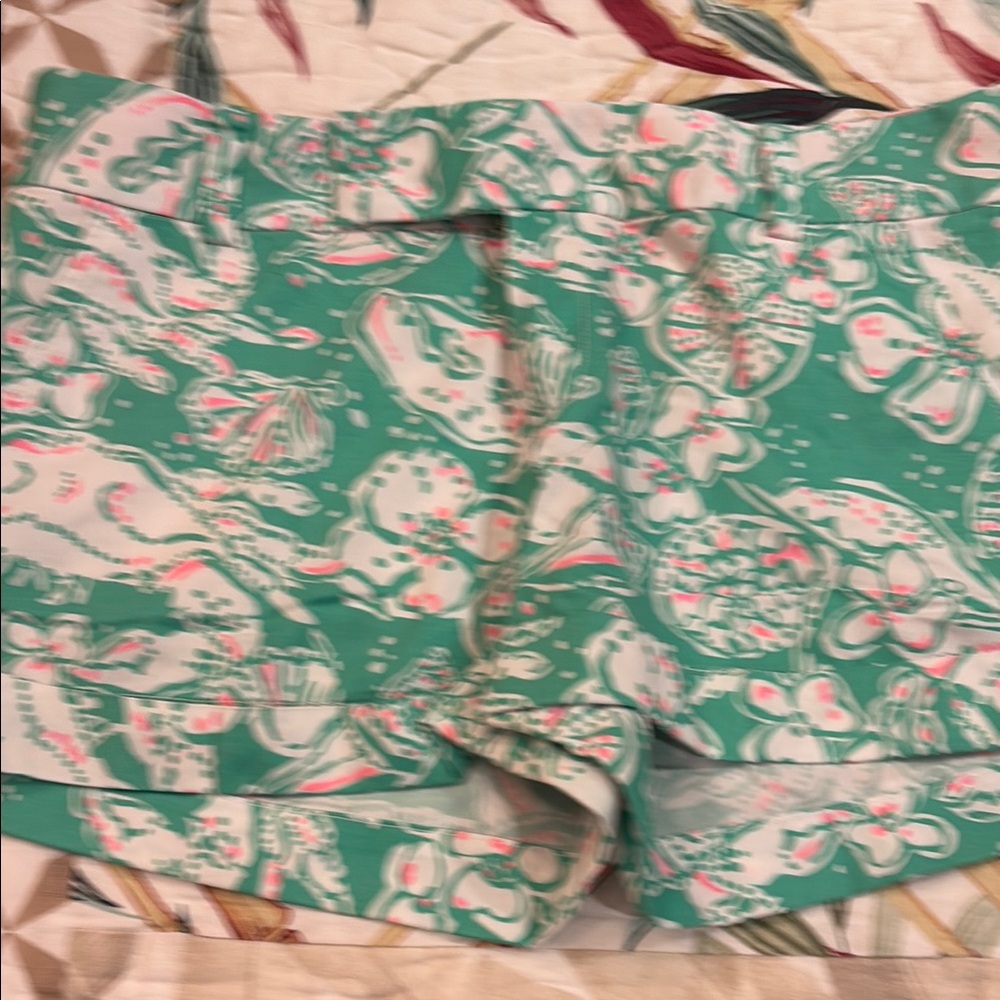 Lilly Pulitzer Teal and Pink Patterned Shorts